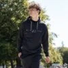 Men's Nathan Technical Fleece Overhead Hoodie Black / Silver