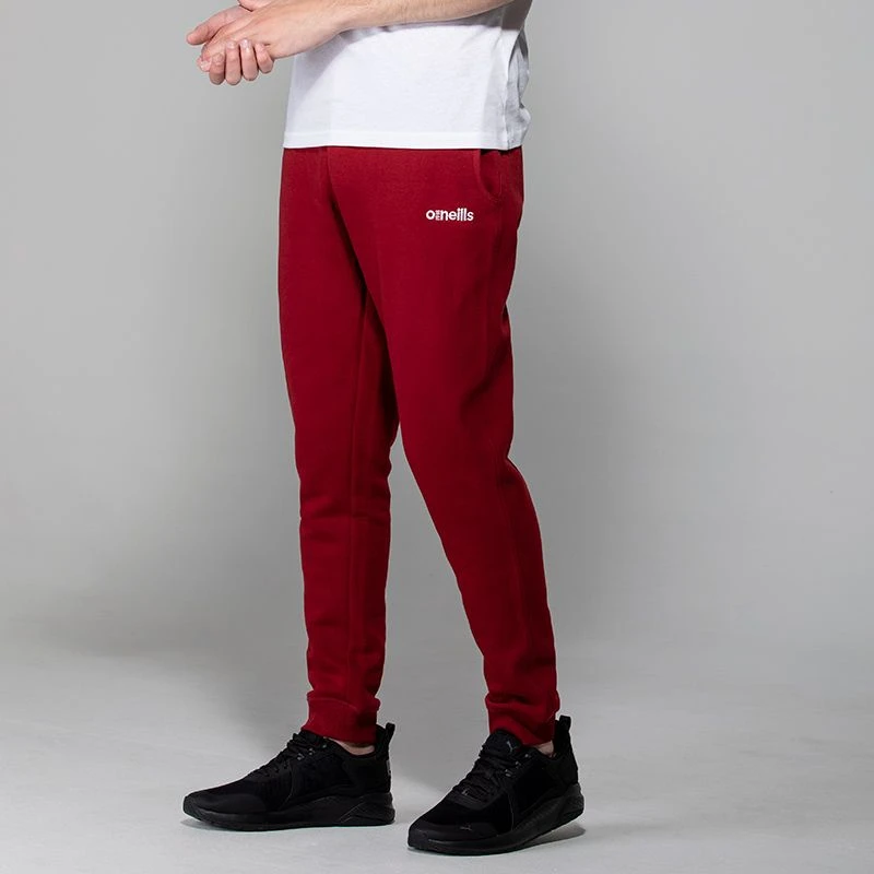 Men's Trigger Fleece Skinny Tracksuit Bottoms Maroon 1 Men's Trigger Fleece Skinny Tracksuit Bottoms Maroon
