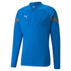 Puma Men's TeamFINAL Training Quarter Zip Top Electric Blue Lemonade / Smoked Pearl / Silver -Canter Sport Clothing Shop 657375 02