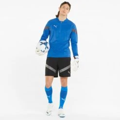 Puma Men's TeamFINAL Training Quarter Zip Top Electric Blue Lemonade / Smoked Pearl / Silver -Canter Sport Clothing Shop 657375 02 mod03