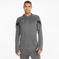 Puma Men's Training 1/4 Zip Top Smoked Pearl / Black / Silver -Canter Sport Clothing Shop 657375 13 mod01
