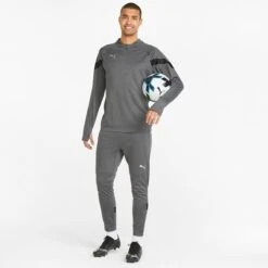 Puma Men's Training 1/4 Zip Top Smoked Pearl / Black / Silver -Canter Sport Clothing Shop 657375 13 mod03