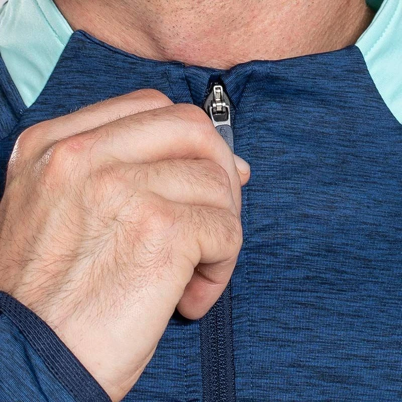 Men's Defender Brushed Half Zip Top Marine / Green / Marine 3 Men's Defender Brushed Half Zip Top Marine / Green / Marine - Image 3