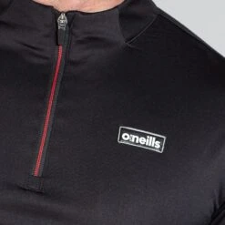 Men's Cody Brushed Half Zip Top Black / Red / Black -Canter Sport Clothing Shop am3a0104