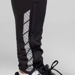 Men's Cody Brushed Skinny Tracksuit Bottoms Black / Red / Grey -Canter Sport Clothing Shop am3a0108