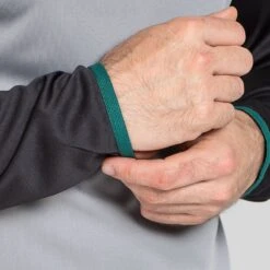 Men's Zack Half Zip Midlayer Top Grey / Black / Green -Canter Sport Clothing Shop am3a0137