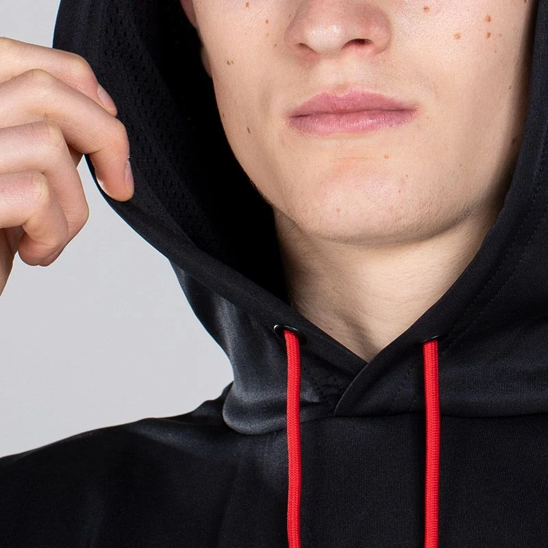 Men's Cody Hybrid Pullover Hoodie Black / Red / Grey 3 Men's Cody Hybrid Pullover Hoodie Black / Red / Grey - Image 3