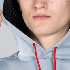 Men's Cody Hybrid Pullover Hoodie Grey / Black / Red -Canter Sport Clothing Shop am3a0422