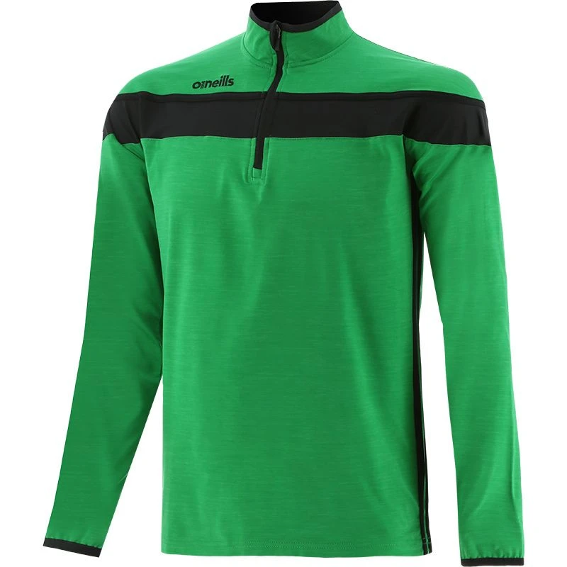 Men's Auckland Brushed Half Zip Top Green / Black 1 Men's Auckland Brushed Half Zip Top Green / Black