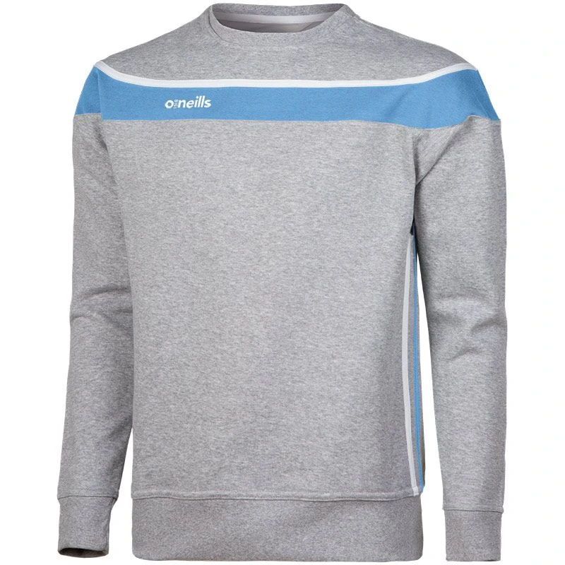 Men's Auckland Fleece Crew Neck Sweatshirt Grey / Sky / White 1 Men's Auckland Fleece Crew Neck Sweatshirt Grey / Sky / White