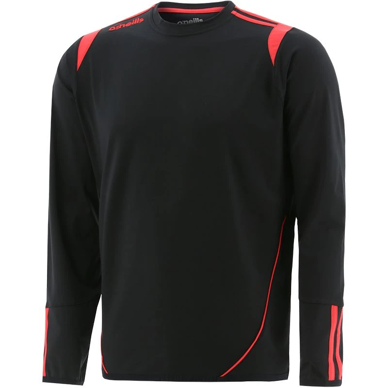 Men's Loxton Brushed Crew Neck Top Black / Red 1 Men's Loxton Brushed Crew Neck Top Black / Red