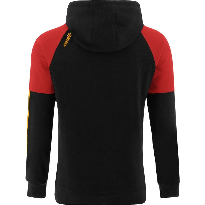 Men's Oslo Fleece Pullover Hoodie Black / Red / Amber 2 Men's Oslo Fleece Pullover Hoodie Black / Red / Amber - Image 2