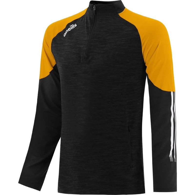 Men's Oslo Brushed Half Zip Top Black / Amber / White 1 Men's Oslo Brushed Half Zip Top Black / Amber / White
