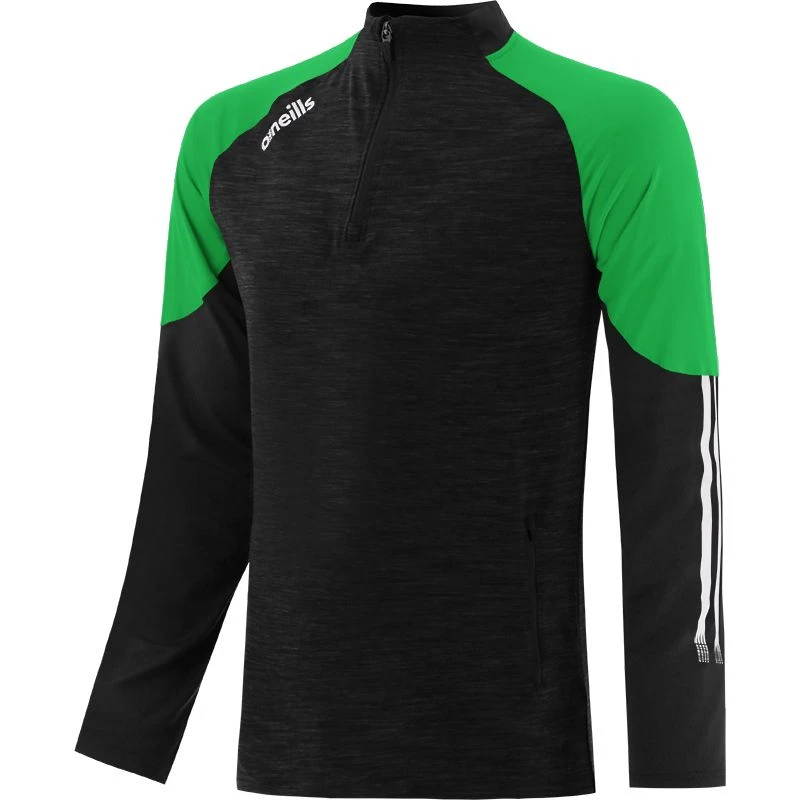 Men's Oslo Brushed Half Zip Top Black / Green / White 1 Men's Oslo Brushed Half Zip Top Black / Green / White