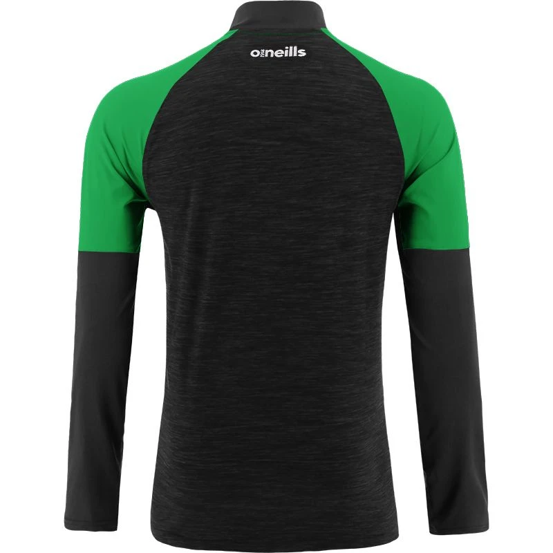 Men's Oslo Brushed Half Zip Top Black / Green / White 2 Men's Oslo Brushed Half Zip Top Black / Green / White - Image 2
