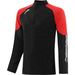 Men's Oslo Brushed Half Zip Top Black / Red / White