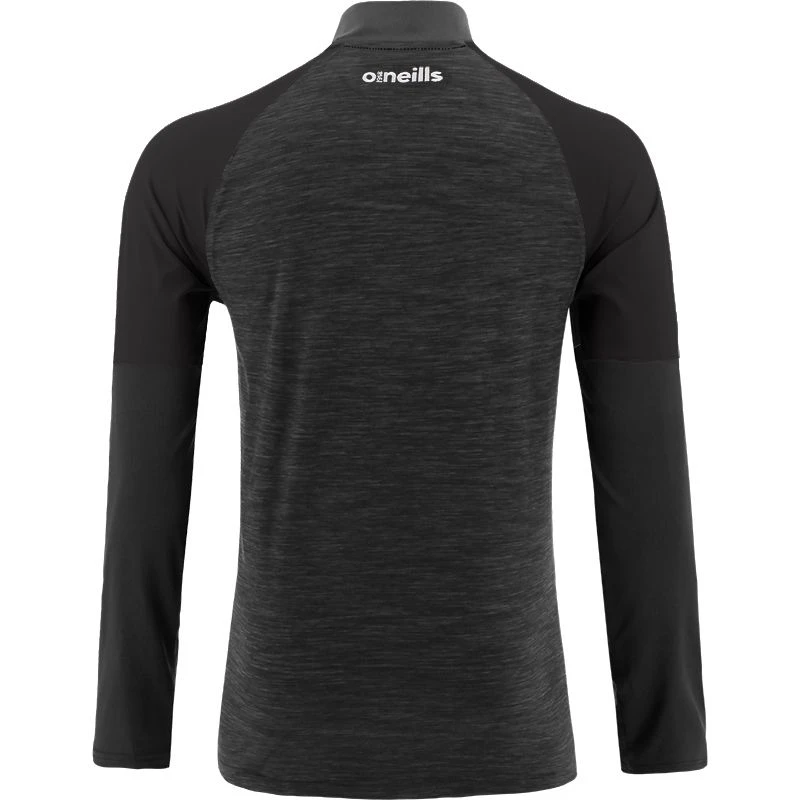 Men's Oslo Brushed Half Zip Top Black / White 2 Men's Oslo Brushed Half Zip Top Black / White - Image 2
