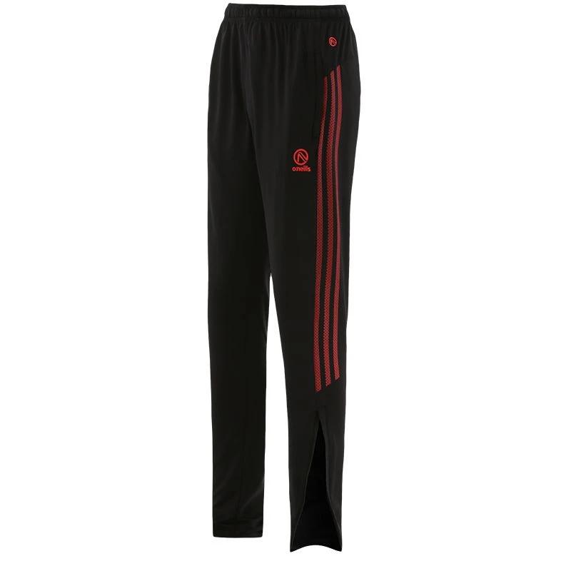 Men's Pluto Brushed Skinny Tracksuit Bottoms Black / Red 3 Men's Pluto Brushed Skinny Tracksuit Bottoms Black / Red - Image 3