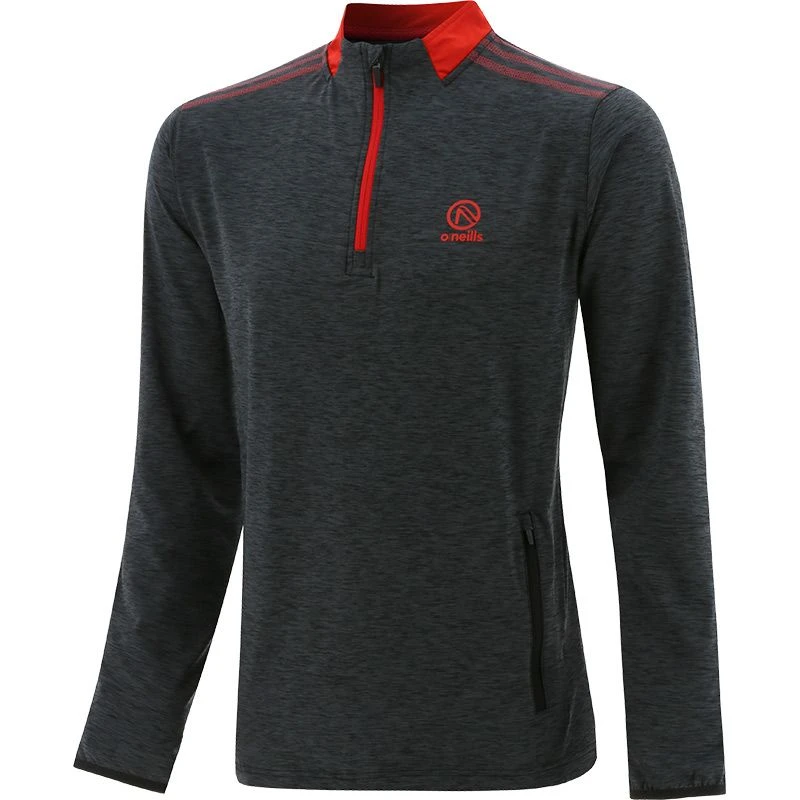 Men's Pluto Brushed Half Zip Top Black / Red 1 Men's Pluto Brushed Half Zip Top Black / Red