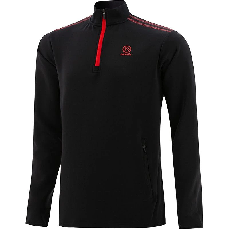 Men's Pluto Hybrid Half Zip Top Black / Red 1 Men's Pluto Hybrid Half Zip Top Black / Red