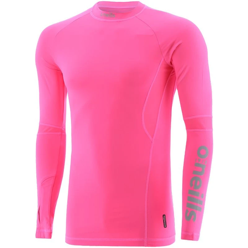 Men's Pro Body III Poly Elastane Baselayer Top Pink / Silver 1 Men's Pro Body III Poly Elastane Baselayer Top Pink / Silver