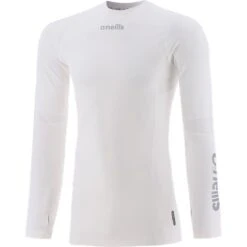 Men's Pro Body Base Layer Compression Long Sleeve Top White / Silver