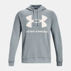 Under Armour Men's Rival Fleece Big Logo Hoodie Harbor Blue / Onyx White -Canter Sport Clothing Shop ps1357093 465 hf