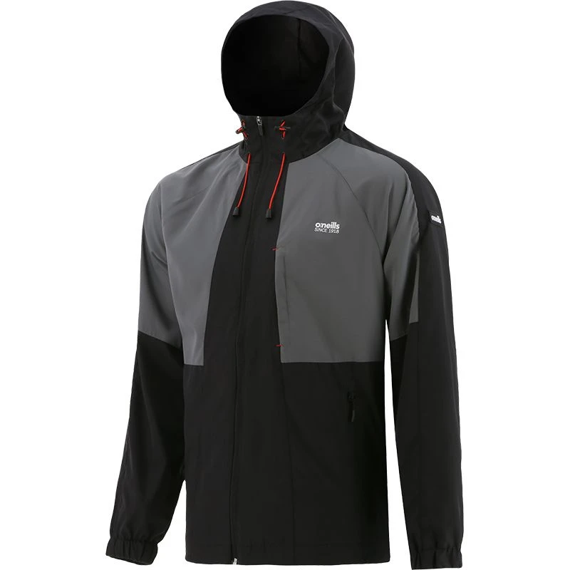 Men's Rio Hooded Rain Jacket Black / Grey / Red 2 Men's Rio Hooded Rain Jacket Black / Grey / Red - Image 2