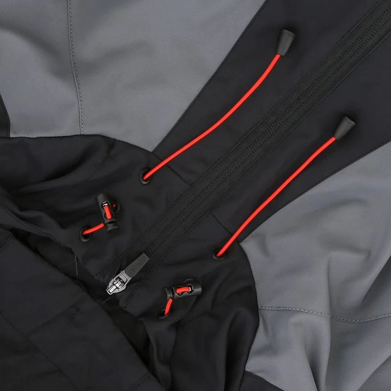 Men's Rio Hooded Rain Jacket Black / Grey / Red 4 Men's Rio Hooded Rain Jacket Black / Grey / Red - Image 4