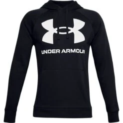 Under Armour Men's UA Rival Fleece Big Logo Hoodie Black / Onyx White -Canter Sport Clothing Shop s7.ps1357093 001 hf
