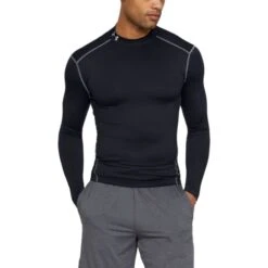 Under Armour Men's UA ColdGear® Armour Compression Mock Baselayer Black / Steel