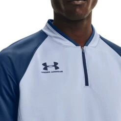 Under Armour Men's UA Challenger III Midlayer Washed Blue / Admiral -Canter Sport Clothing Shop s7.v5 1343918 420 collar