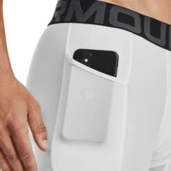 Under Armour Men's HeatGear® Armour Compression Shorts White / Black -Canter Sport Clothing Shop s7.v5 1361596 100 sidedet