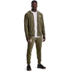 Under Armour Men's Rival Terry Full Zip Hoodie Tent / Onyx White -Canter Sport Clothing Shop s7.v5 1370409 361 fsf