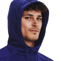 Under Armour Men's Armour Fleece® Hoodie Sonar Blue / Black -Canter Sport Clothing Shop s7.v5 1373353 468 hood