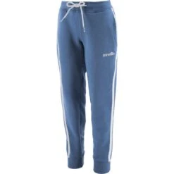 Men's Trigger Fleece Skinny Tracksuit Bottoms Blue / White