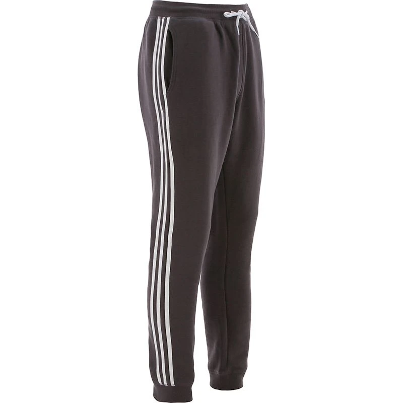 Men's Trigger Fleece Skinny Tracksuit Bottoms Dark Grey / White 2 Men's Trigger Fleece Skinny Tracksuit Bottoms Dark Grey / White - Image 2