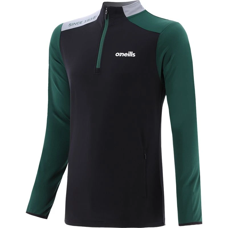 Men's Zack Brushed Half Zip Top Black / Green / Grey 1 Men's Zack Brushed Half Zip Top Black / Green / Grey