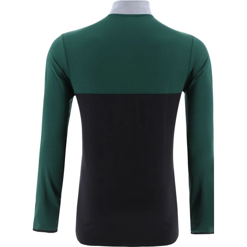 Men's Zack Brushed Half Zip Top Black / Green / Grey 2 Men's Zack Brushed Half Zip Top Black / Green / Grey - Image 2