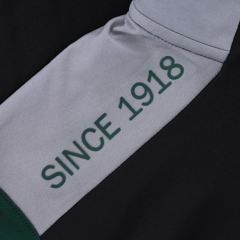 Men's Zack Brushed Half Zip Top Black / Green / Grey 4 Men's Zack Brushed Half Zip Top Black / Green / Grey - Image 4