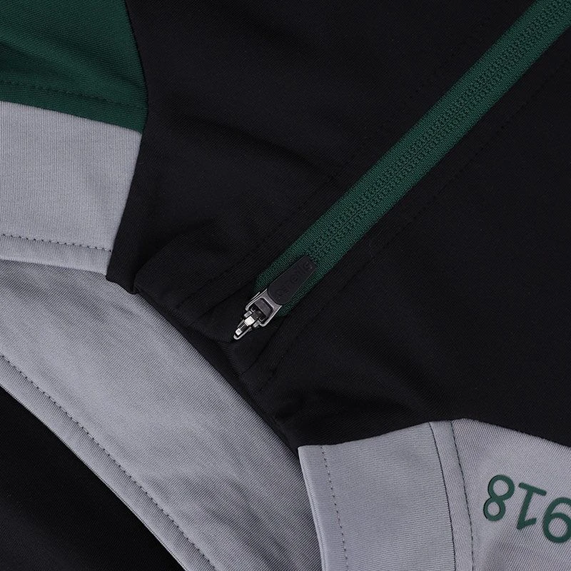 Men's Zack Brushed Half Zip Top Black / Green / Grey 6 Men's Zack Brushed Half Zip Top Black / Green / Grey - Image 6